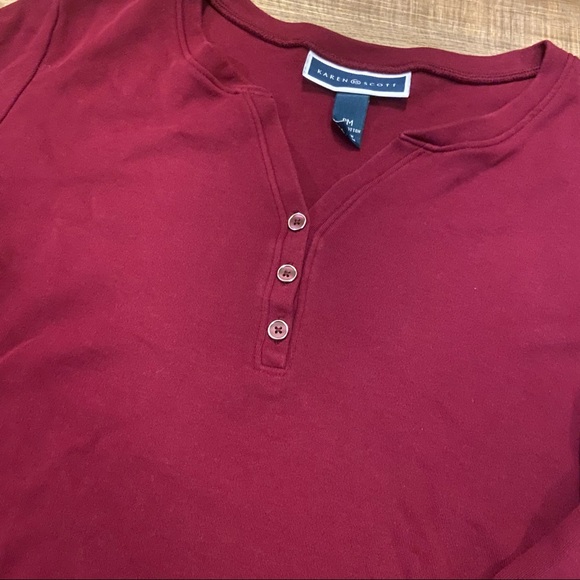 Karen Scott basic button top - Picture 3 of 6